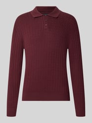 Sweter z dzianiny z kołnierzykiem polo i krótką listwą guzikową od MCNEAL - 22