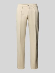 Hose mit Bügelfalten und Gesäßtaschen von Profuomo Beige - 16