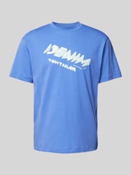 Relaxed Fit T-Shirt mit Label-Print von Tom Tailor Denim Blau - 35