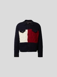 Strickjacke mit Colour-Blocking-Design von Tommy Hilfiger Blau / Türkis - 3