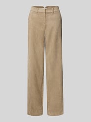 Straight leg corduroy broek met structuurmotief van Christian Berg Woman Beige - 28