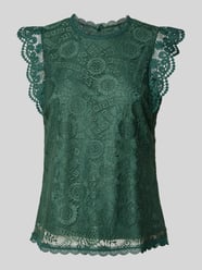 Blouseshirt met kant, model 'COLLINE' van Pieces Groen - 34