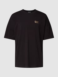 T-Shirt mit Logo-Print von EA7 Emporio Armani Grau / Schwarz - 46