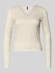 Slim fit shirt met lange mouwen in kantlook, model 'IBEN' van Vero Moda - 6