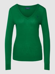 Strickpullover mit Label-Stitching von Gant Grün - 46