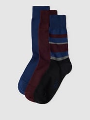 Socken mit Rippenbündchen im 3er-Pack Modell 'Happy Box' von Falke Blau - 38