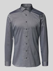 Super slim fit zakelijk overhemd met kentkraag van OLYMP No. Six Grijs / zwart - 34