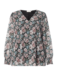 PLUS SIZE Blusenshirt aus Viskose Modell 'Solva' von ONLY CARMAKOMA Grau / Schwarz - 18