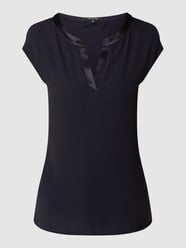 T-Shirt in unifarbenem Design aus Viskose von comma Blau - 39