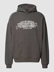 Hoodie met labelprint van Low Lights Studios Grijs / zwart - 16