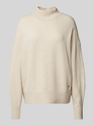 Relaxed Fit Strickpullover aus Baumwoll-Woll-Mix mit Stehkragen von s.Oliver RED LABEL Beige - 8