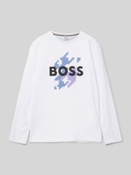 Longsleeve mit Label-Print von Boss Weiß - 8