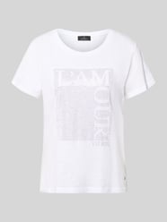 t-shirt z obszyciem ozdobnymi kamieniami i okrągłym dekoltem od monari - 13
