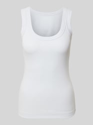 Tanktop mit geripptem U-Ausschnitt von Marc Cain - 27