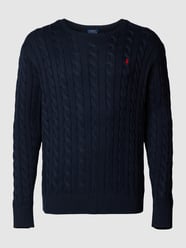 PLUS SIZE Strickpullover mit Zopfmuster von Polo Ralph Lauren Big & Tall Blau - 19