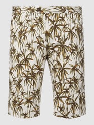 Korte chino met all-over motief, model 'Shack' van Bertoni Wit - 1