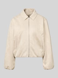 Jack in leerlook met steekzakken Model 'DUVA' van FREE/QUENT Beige - 21