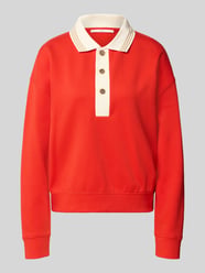 Sweatshirt van katoenmix met polokraag van Lanius - 1
