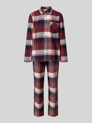 Pyjama met borstzak en knoopsluiting van Schiesser Bordeaux - 6