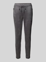 Slim fit stoffen broek met ritszakken, model 'Elvina' van OPUS Grijs / zwart - 45