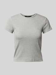 Kurzarm T-Shirt mit Metall-Effekt-Garn Modell 'CHLOE' von Vero Moda Grau - 28