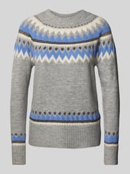 Gebreide pullover met ribboorden, model 'MAYFAIR' van FREE/QUENT Grijs / zwart - 2