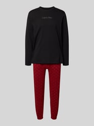 Pyjama met logomotief en labelstitching van Calvin Klein Underwear Bordeaux - 36