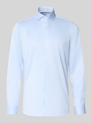 Koszula biznesowa o kroju slim fit w jednolitym designie z kołnierzykiem typu kent od OLYMP Level 5 - 5