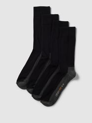 Socken mit Label-Print im 4er-Pack von camano Schwarz - 40