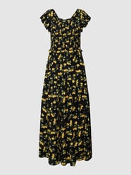 Midi-jurk van viscose met vierkante hals, model 'Citri' van YAS Zwart - 27