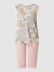 Pyjama met bloemenmotief van Pinklabel Bruin - 41