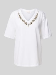 T-Shirt mit Ziersteinbesatz von Liu Jo White - 8