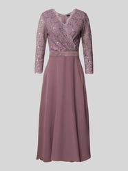 Cocktailkleid mit Spitzenbesatz von SWING Pink - 10