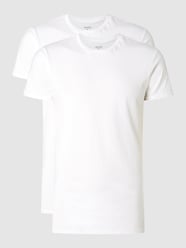 T-Shirt aus Baumwolle im 2er-Pack  von camano Weiß - 39