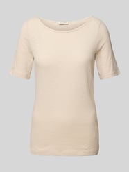Regular Fit T-Shirt mit U-Boot-Ausschnitt von Marc O'Polo Beige - 38