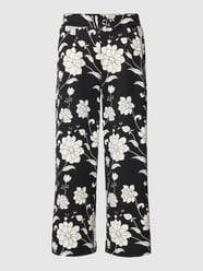 Stoffen broek met all-over print, model 'Kate' van ICHI Zwart - 18