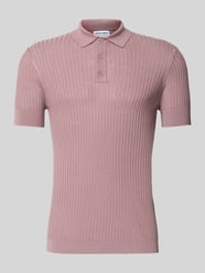 slim fit poloshirt van viscosemix met linnen-anteil van Antony Morato Fuchsia - 6