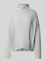 Sweter z dzianiny o kroju oversized fit z miękkiej mieszanki żywej wełny od Marc O'Polo Zielony - 12