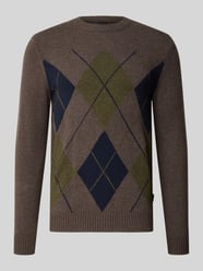 Regular Fit Strickpullover aus Woll-Mix mit Karo-Muster von bugatti - 37