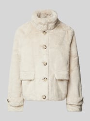 Regular Fit Kunstpelzjacke mit Hornoptik-Knöpfen Modell 'SONJAEVA' von Vero Moda Beige - 46