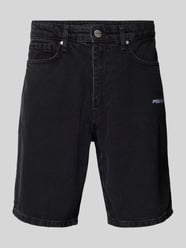 Regular Fit Jeansshorts mit Label-Stitching Modell 'EARL' von Pegador Schwarz - 27
