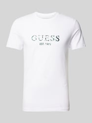 T-Shirt mit Label-Print von Guess Weiß - 38