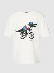 T-Shirt mit Motiv-Print von Lacoste Weiß - 14