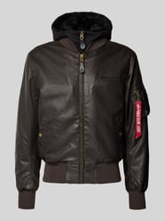 Regular fit jack in leerlook met capuchon van Alpha Industries - 29