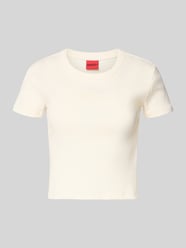 t-shirt o kroju slim fit z mieszanki bawełny model 'DELANOR' od HUGO - 33
