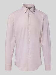 Slim fit overhemd met enkele knoopsluiting, model 'HANK' van BOSS Beige - 30