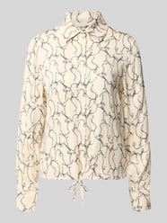 Regular Fit Hemdbluse aus reiner Viskose mit Allover-Muster von Christian Berg Woman Beige - 37