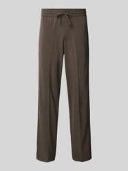 Stoffen broek met elastische band van Lindbergh Beige - 21