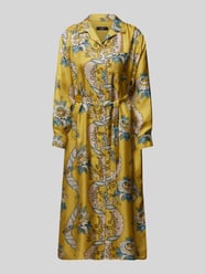 Sukienka jedwabna z wiązanym paskiem model ‘GAIA’ od Weekend Max Mara Żółty - 11
