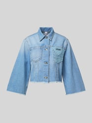 Cropped Jeansjacke mit Fransen und Brusttaschen von Liu Jo White - 2